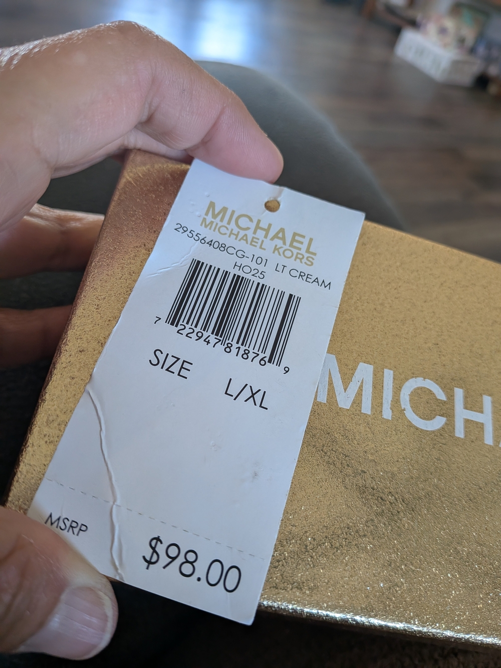 NIB Michael Kors Women's White Leather MK Logo Belt - Gold Buckle - Picture 2 of 12